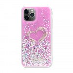 Wholesale Love Heart Crystal Shiny Glitter Sparkling Jewel Case Cover for iPhone 11 Pro Max 6.5 (Hot Pink)